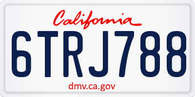 CA license plate 6TRJ788