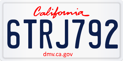 CA license plate 6TRJ792