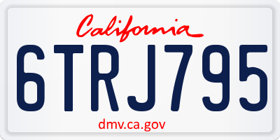 CA license plate 6TRJ795