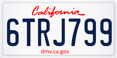 CA license plate 6TRJ799