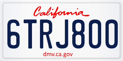 CA license plate 6TRJ800