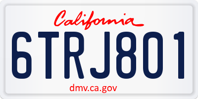 CA license plate 6TRJ801