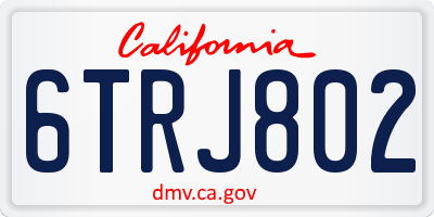 CA license plate 6TRJ802