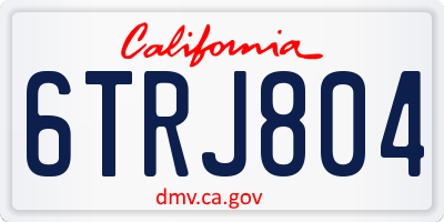 CA license plate 6TRJ804