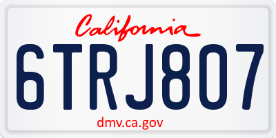 CA license plate 6TRJ807