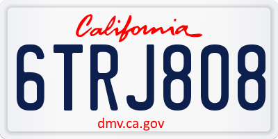 CA license plate 6TRJ808