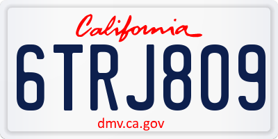 CA license plate 6TRJ809