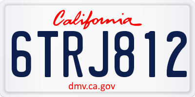 CA license plate 6TRJ812