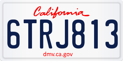 CA license plate 6TRJ813