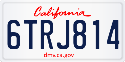 CA license plate 6TRJ814