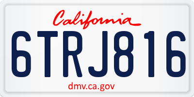 CA license plate 6TRJ816