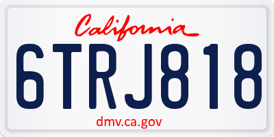 CA license plate 6TRJ818