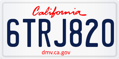 CA license plate 6TRJ820