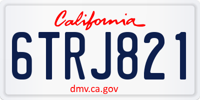 CA license plate 6TRJ821