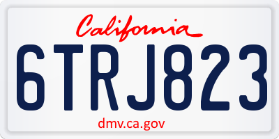 CA license plate 6TRJ823