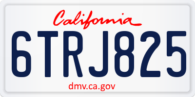 CA license plate 6TRJ825