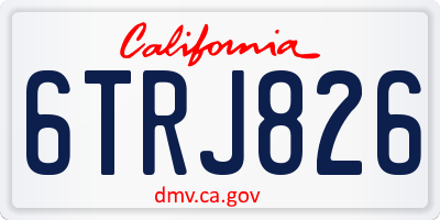 CA license plate 6TRJ826