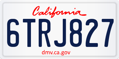 CA license plate 6TRJ827
