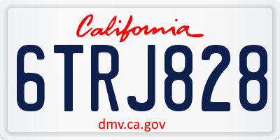 CA license plate 6TRJ828