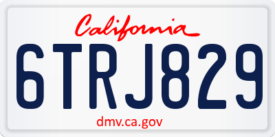 CA license plate 6TRJ829