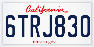 CA license plate 6TRJ830