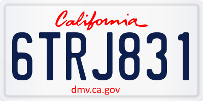 CA license plate 6TRJ831