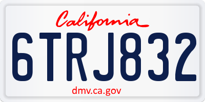 CA license plate 6TRJ832
