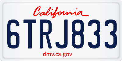 CA license plate 6TRJ833
