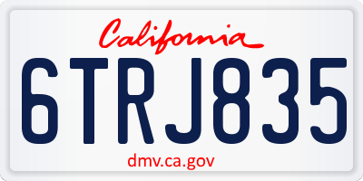 CA license plate 6TRJ835