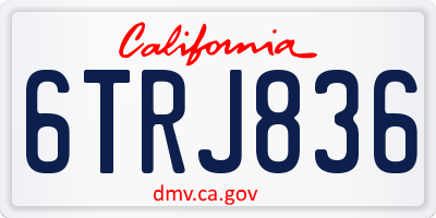 CA license plate 6TRJ836