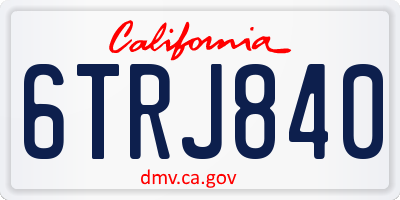 CA license plate 6TRJ840