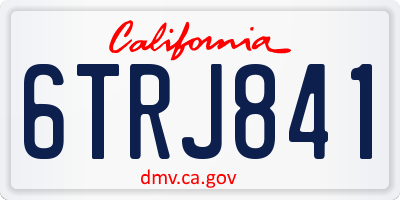 CA license plate 6TRJ841