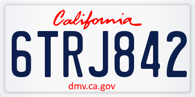 CA license plate 6TRJ842