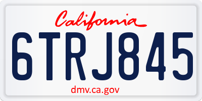 CA license plate 6TRJ845
