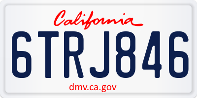 CA license plate 6TRJ846