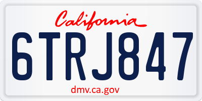 CA license plate 6TRJ847