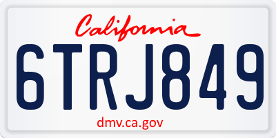 CA license plate 6TRJ849