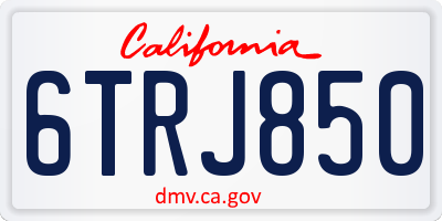 CA license plate 6TRJ850