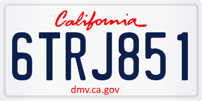 CA license plate 6TRJ851