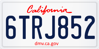 CA license plate 6TRJ852