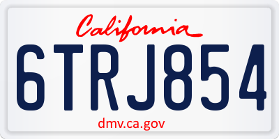 CA license plate 6TRJ854