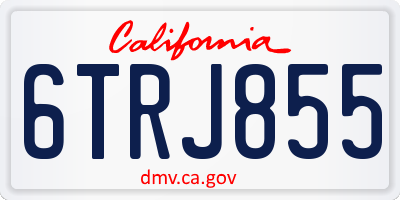 CA license plate 6TRJ855