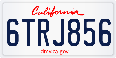 CA license plate 6TRJ856