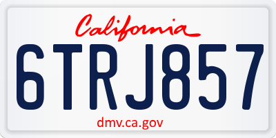 CA license plate 6TRJ857