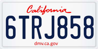 CA license plate 6TRJ858