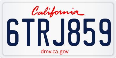 CA license plate 6TRJ859