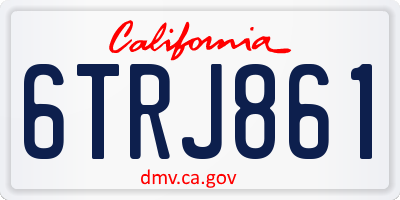 CA license plate 6TRJ861