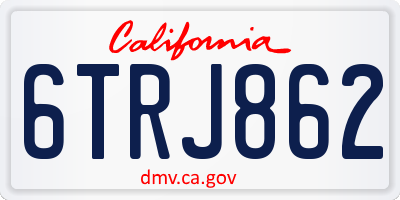CA license plate 6TRJ862