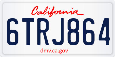 CA license plate 6TRJ864