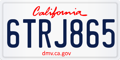 CA license plate 6TRJ865